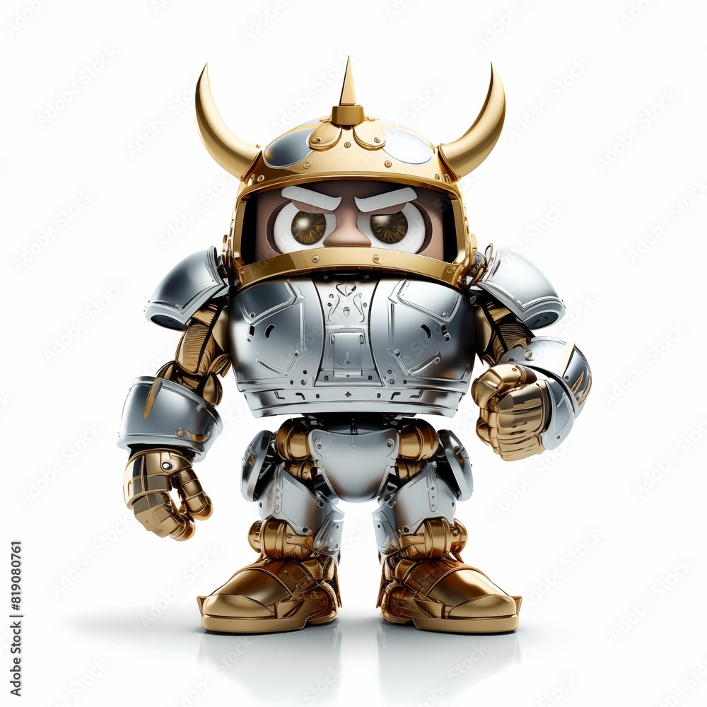 Silver and Gold Robot Knight

