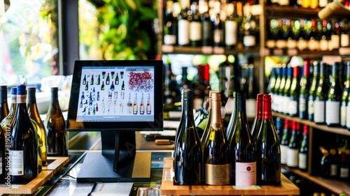 Cash register in enoteca, wine shop, alcohol boutique © Kondor83