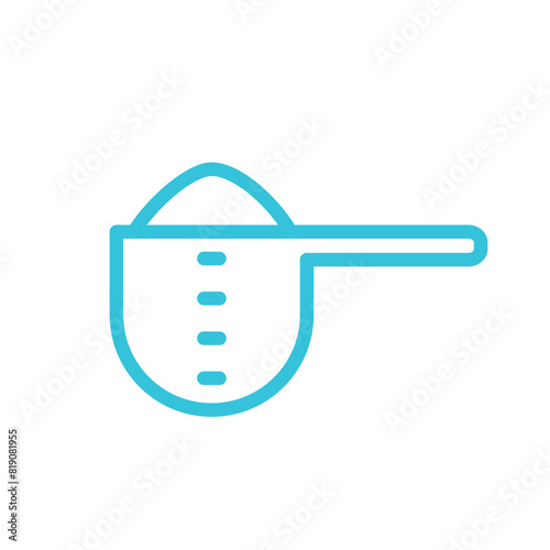 Dose measuring spoon icon. Isolated on white background. From blue icon set.