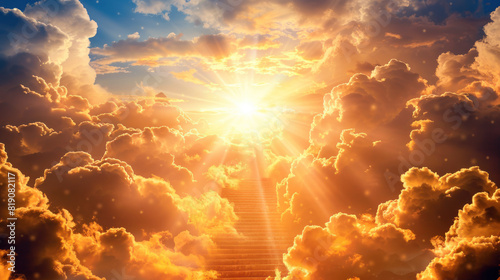 Golden stairs to heaven photo
