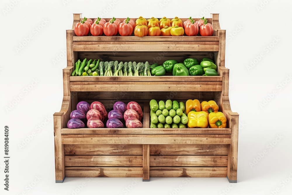 A variety of fresh vegetables in a display case. Perfect for food and nutrition concepts A variety of fresh vegetables in a display case. Perfect for food and nutrition concepts