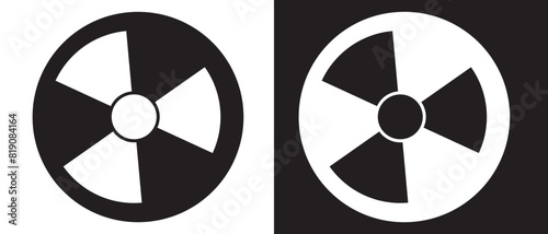 Set of Radioactive icon vector. radioactive icon warning caution danger symbol vector illustration. Radioactive symbol color and black icon set.