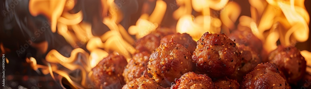 Alligator meatballs, mixed with spices and fried, served in a Louisiana bayou shack Alligator meatballs, mixed with spices and fried, served in a Louisiana bayou shack