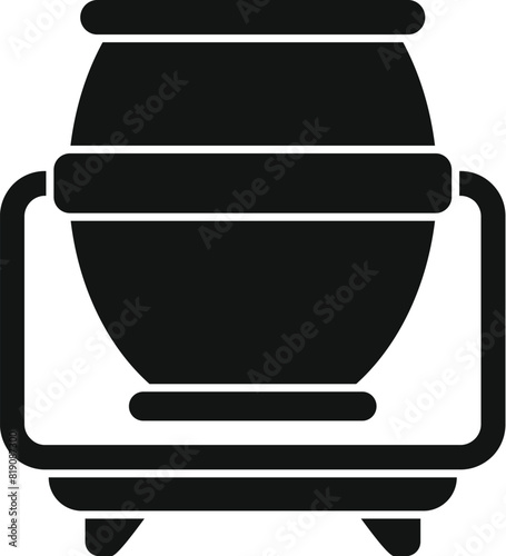 Simplified icon illustration of a highspeed bullet train's front view in monochrome