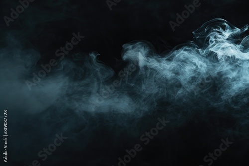 Close up of smoke on a black background. Suitable for various design projects