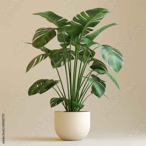 A beautiful Monstera plant in a pot. 