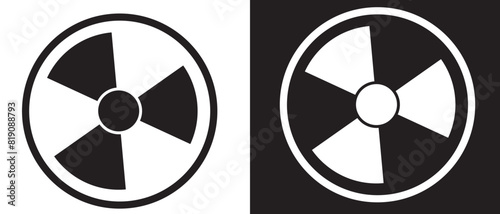 Set of Radioactive icon vector. radioactive icon warning caution danger symbol vector illustration. Radioactive symbol color and black icon set.