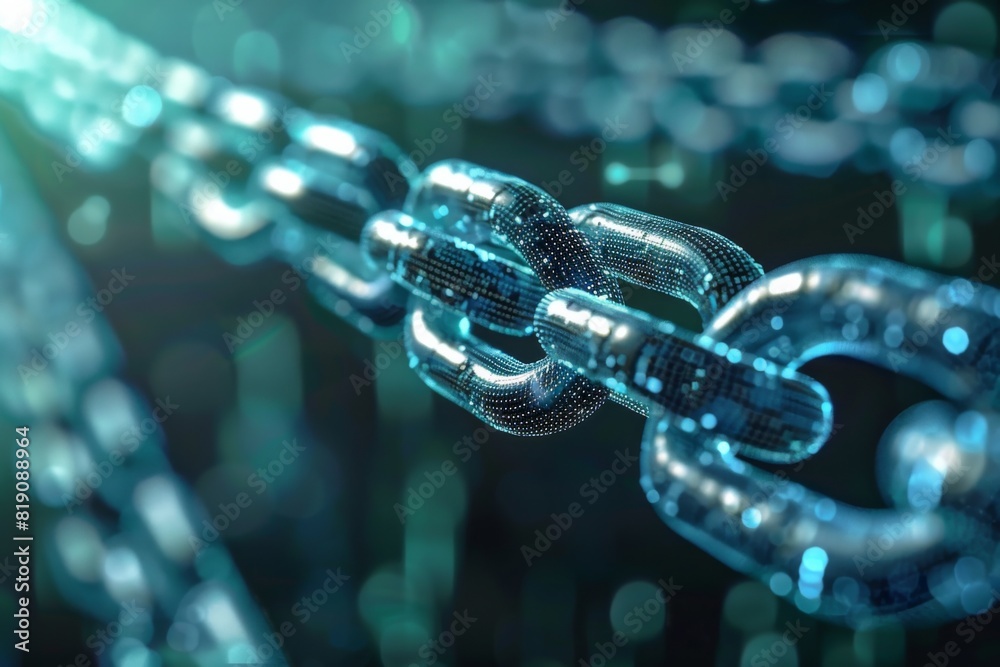 Blockchain technology illustration created with generative ai Blockchain technology illustration created with generative ai