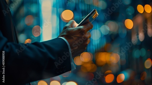 A Businessman Using Smartphone