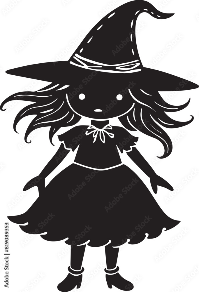 halloween witch illustration isolated on white background