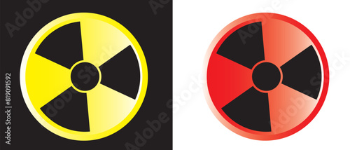 Set of Radioactive icon vector. radioactive icon warning caution danger symbol vector illustration. Radioactive symbol color and black icon set.