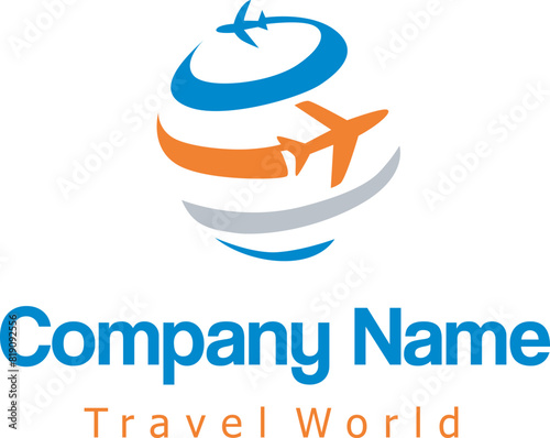 Vector illustration minimalist clean logo travel agent isolated on white background