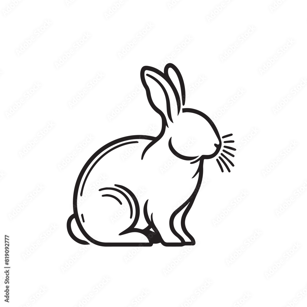 Rabbit silhouette. Rabbit vector illustration. Rabbit silhouette. Rabbit vector illustration.