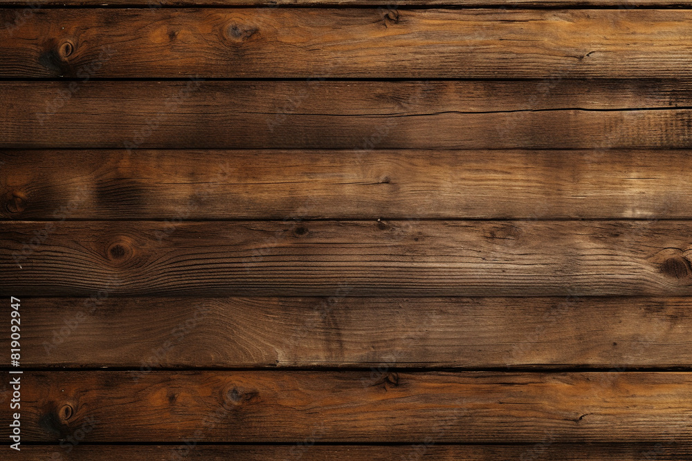 Naklejka premium wooden panel wall dark and horizontal with natural wood texture background wallpaper