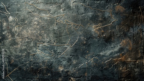 Abstract textured dark surface with subtle gold details