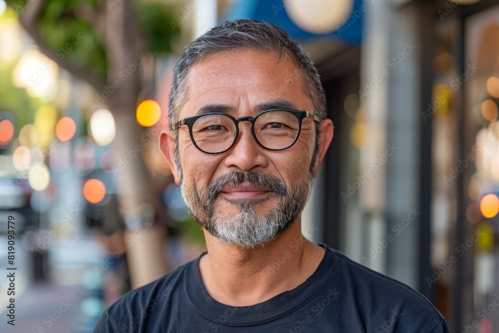 Man in Black Shirt Wearing Glasses Man in Black Shirt Wearing Glasses