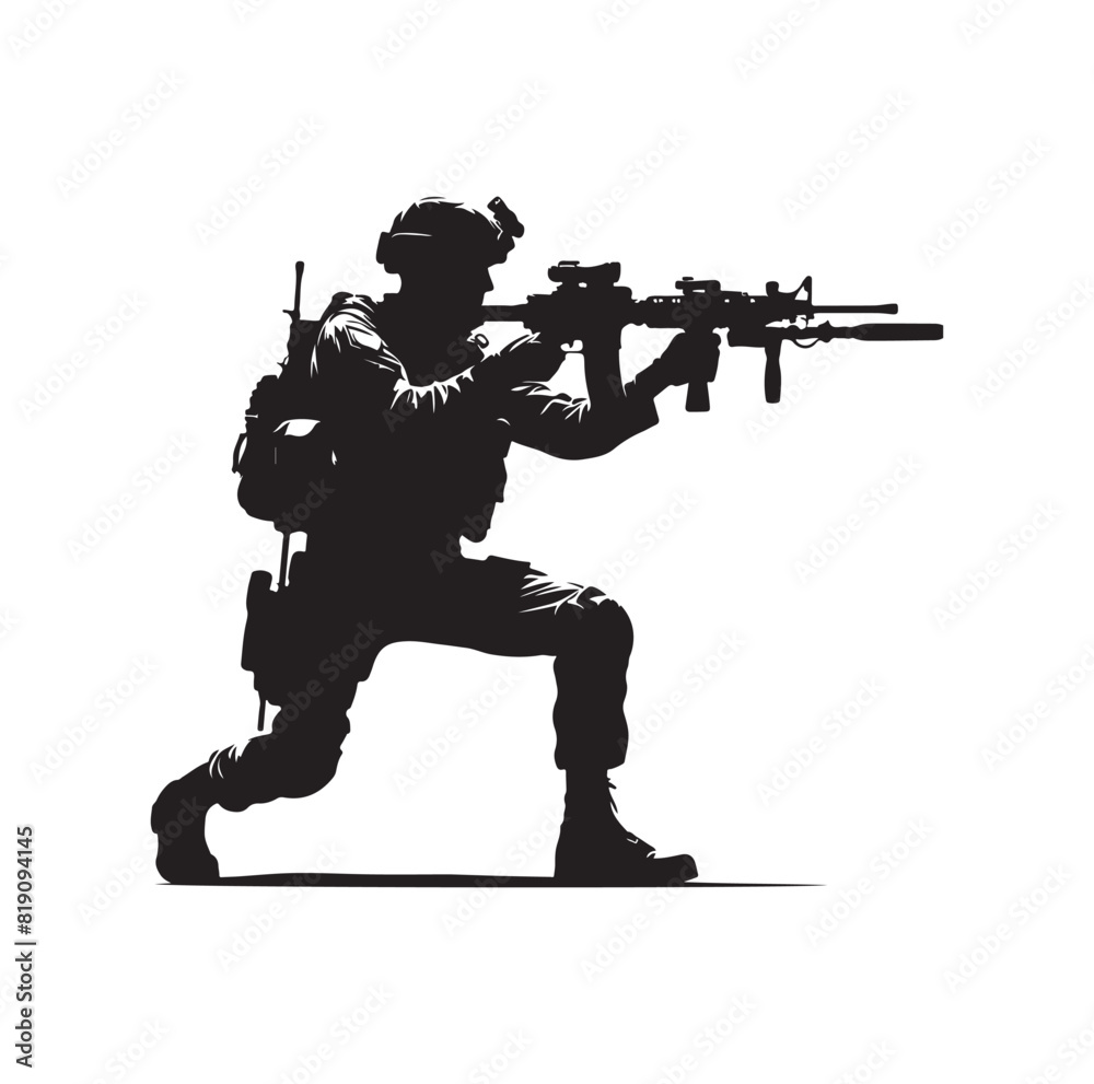 Soldier silhouette on a white background. Special army force wearing uniforms. Soldiers standing with assault rifles silhouette.armies with anonymous faces. infantry silhouette collection. Soldier silhouette on a white background. Special army force wearing uniforms. Soldiers standing with assault rifles silhouette.armies with anonymous faces. infantry silhouette collection.