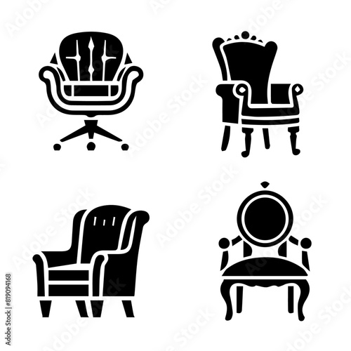 chair silhouette isolated on white background