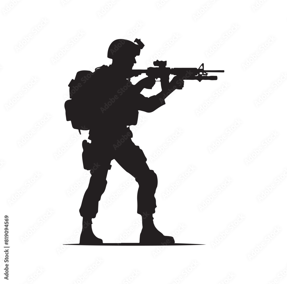 Soldier silhouette on a white background. Special army force wearing uniforms. Soldiers standing with assault rifles silhouette.armies with anonymous faces. infantry silhouette collection. Soldier silhouette on a white background. Special army force wearing uniforms. Soldiers standing with assault rifles silhouette.armies with anonymous faces. infantry silhouette collection.
