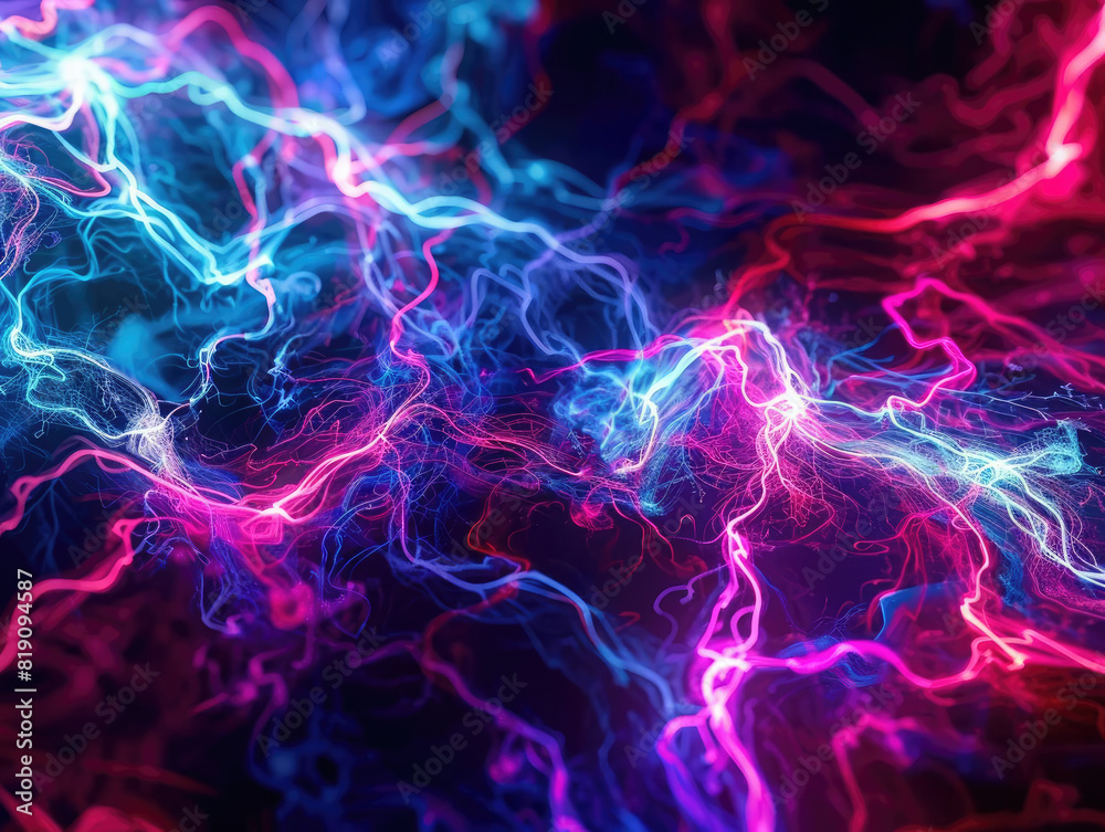 Electric Currents Pulsating and flowing electric currents with vibrant neon colors Electric Currents Pulsating and flowing electric currents with vibrant neon colors