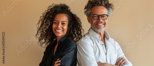 Man and Woman Posing Together