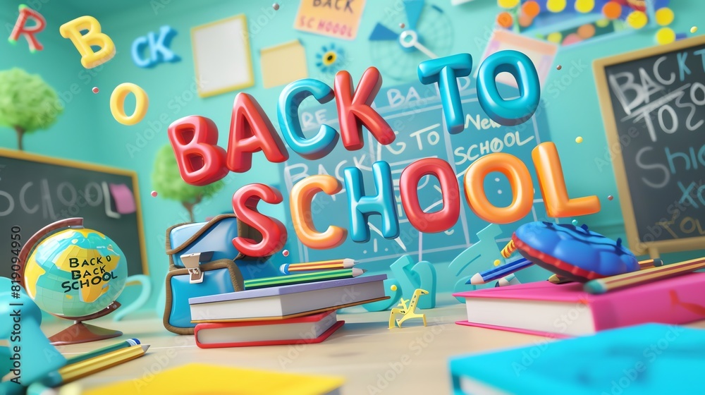 Unique back to school greeting with globe and ruler decor Unique back to school greeting with globe and ruler decor