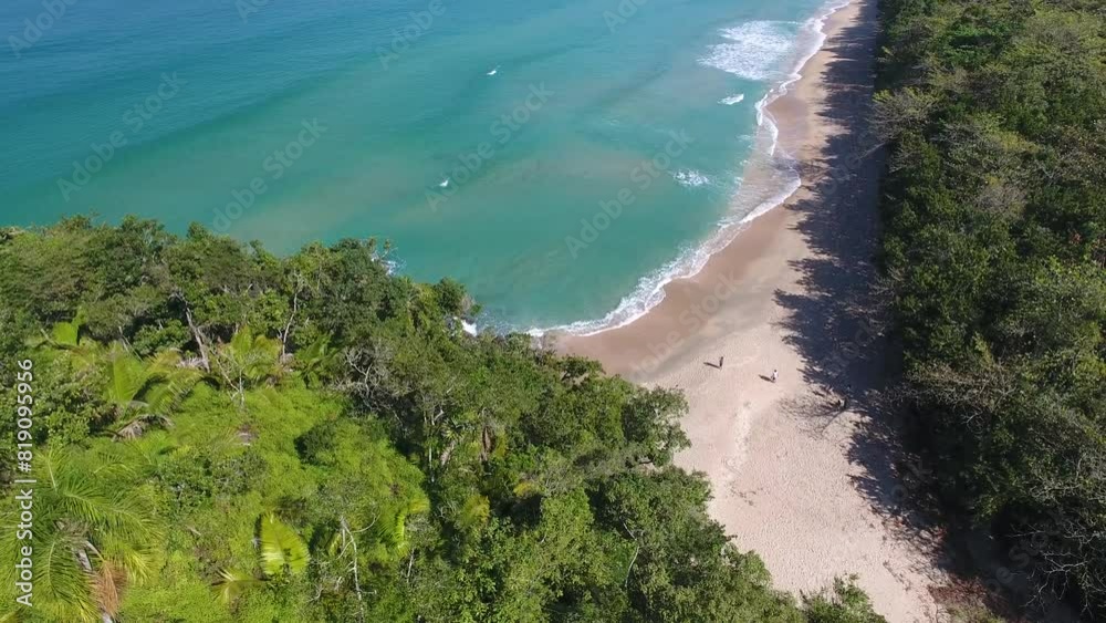 Aerial view of Brava da Almada Beach, Serra do Mar State Park - Ubatuba, São Paulo, Brazil Aerial view of Brava da Almada Beach, Serra do Mar State Park - Ubatuba, São Paulo, Brazil