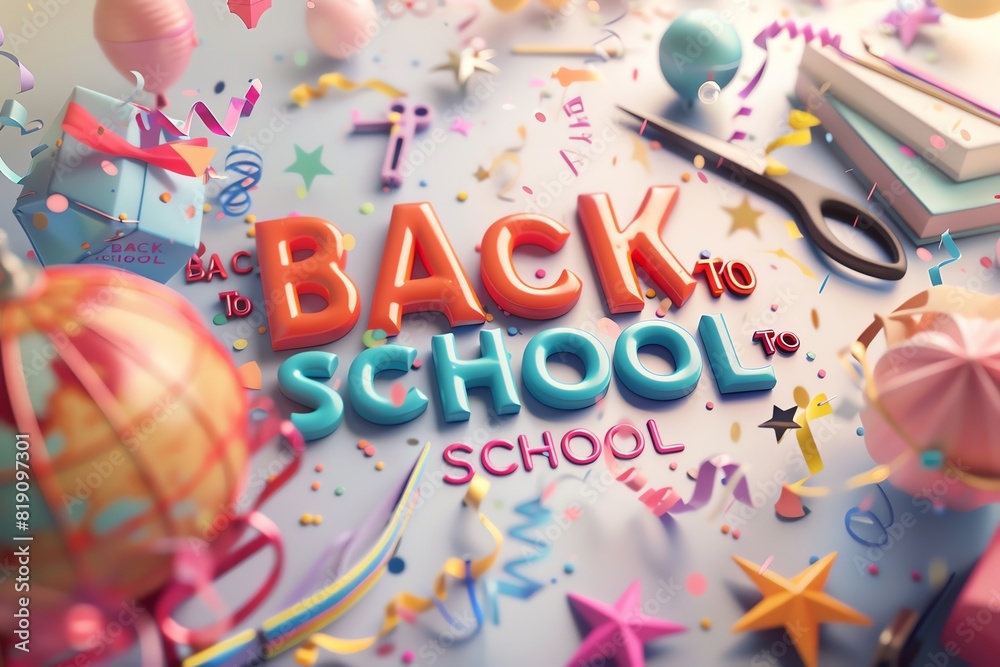 Exquisite back to school theme with books and globe decorated