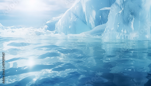 Frozen glaciers of Lake Baikal