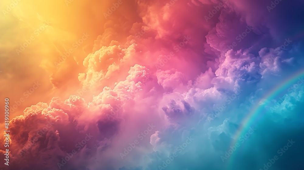 Soft-hued pride rainbow with expansive copyspace for text overlay
