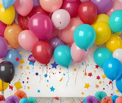 birthday decorations with balloon background, Celebratory Atmosphere: Birthday Decorations with Balloons