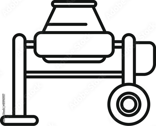 A black and white line art icon representing a medical stretcher or hospital gurney
