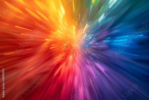 Abstract radial blur of a rainbow spectrum