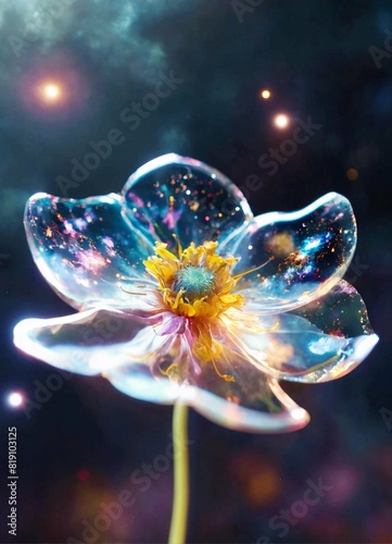 A space flower, Illustration AI Generative.
