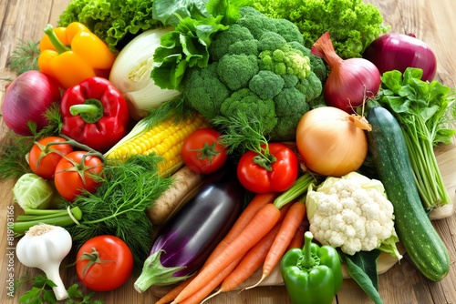 Set of fresh organic vegetables  healthy food  vegetarianism