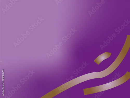 Abstract background (backdrop) made of shades of purple and golden ribbons. Ribbons placed in separate layer and can be easily deleted or moved. Vector illustration.