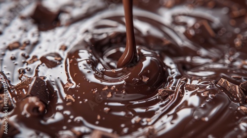 Swirled melted chocolate. Dark chocolate. Milk chocolate. Melting  preparing  baking.