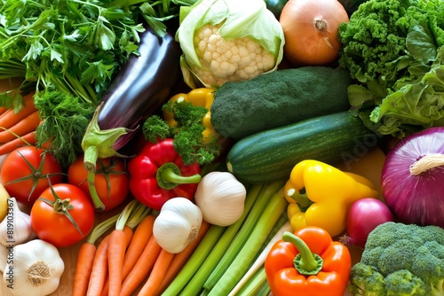Set of fresh organic vegetables  healthy food  vegetarianism