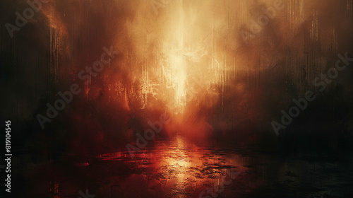Atmospheric abstract canvas, shrouded in shadows and intrigue. © Alishba