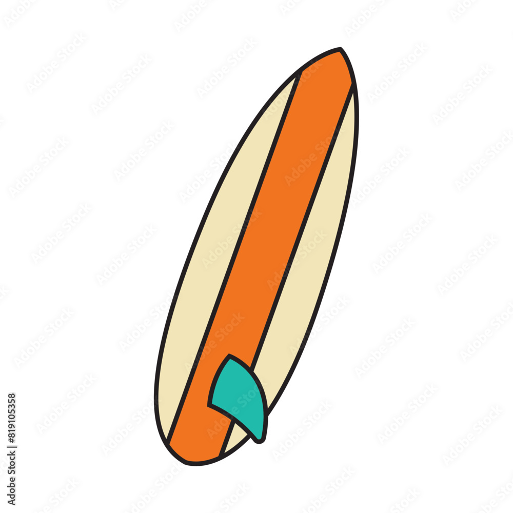 cute surf board summer holiday beach element