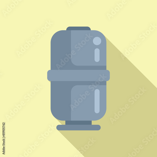 Flat design icon of a modern office water dispenser with a shadow on a pastel background