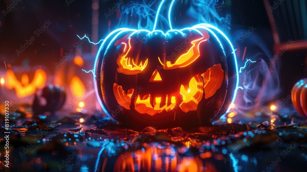 Halloween neon jack o lantern Halloween neon jack o lantern