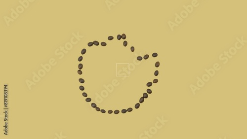 Animated Cup Of Coffee Made Of Coffee Beans Stop Motion Animation With Logo Space