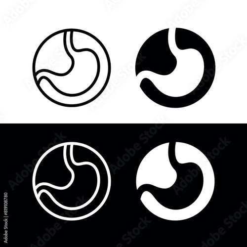 Stomach icon. Symbol of nutrition or health. Human digestive organ.