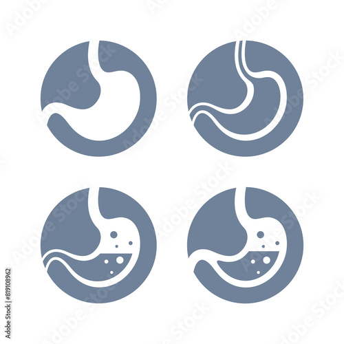 Stomach icon. Symbol of nutrition or health. Human digestive organ.