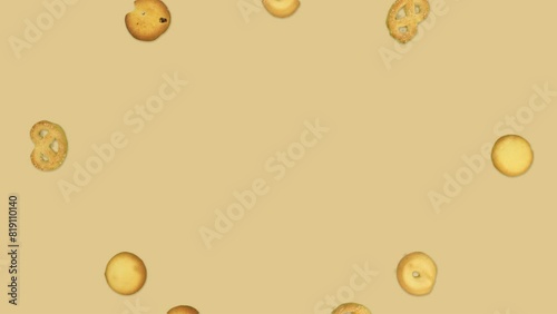 Animated Cookies Moving With Logo Or Brand Space Stop Motion Animation, Great for brand advertisement