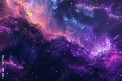 Neon Nebula  high resolution background for sci-fi and gaming related content - Generative Ai