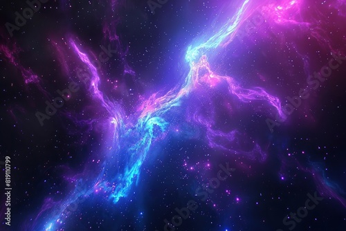 Neon Nebula  high resolution background for sci-fi and gaming related content - Generative Ai