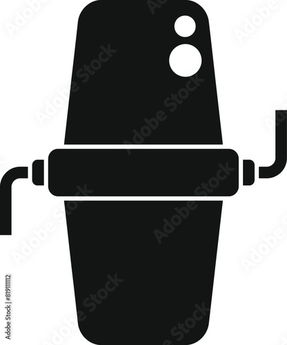 Vector illustration of a bee smoker tool in silhouette style, isolated on white background