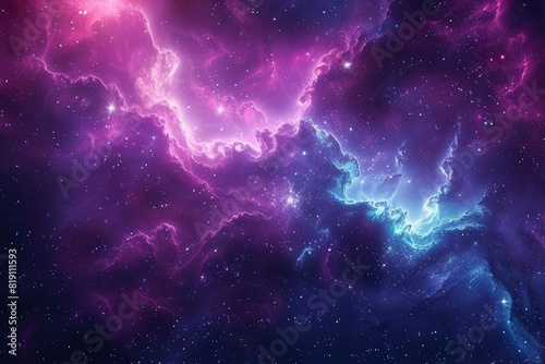 Neon Nebula, high resolution background for sci-fi and gaming related content - Generative Ai